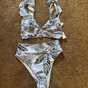 Womens American eagle 2 piece bathing suit blue size medium never nwot